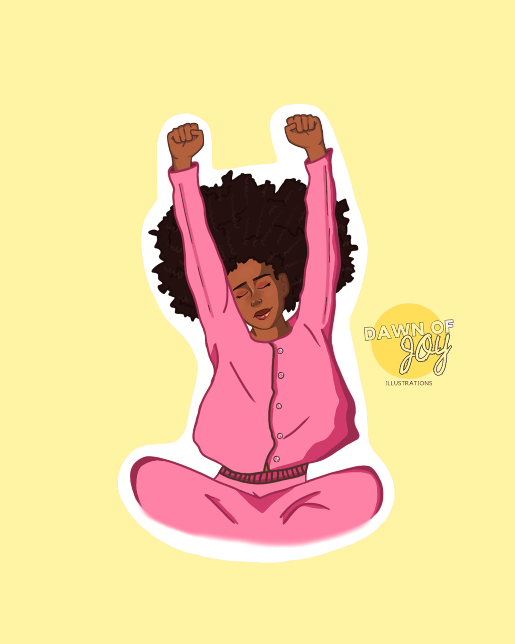 Illustrated Woman of Prayer Sticker