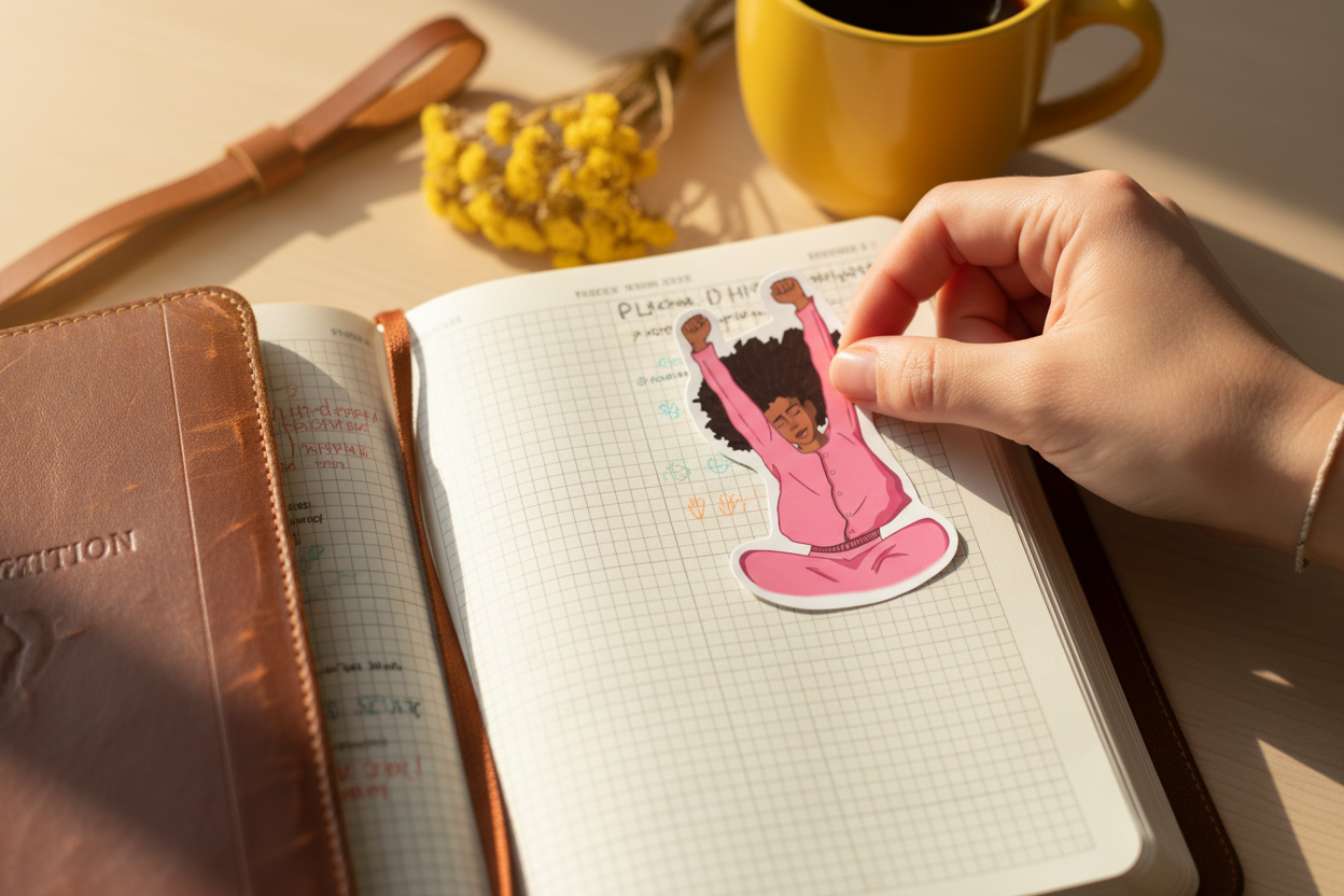 Illustrated Woman of Prayer Sticker