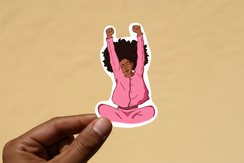 Illustrated Woman of Prayer Sticker
