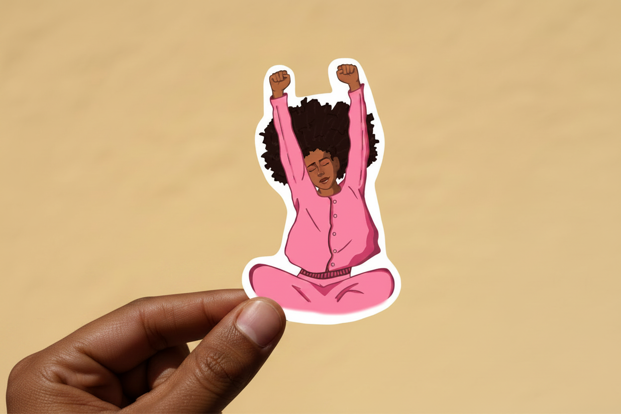 Illustrated Woman of Prayer Sticker