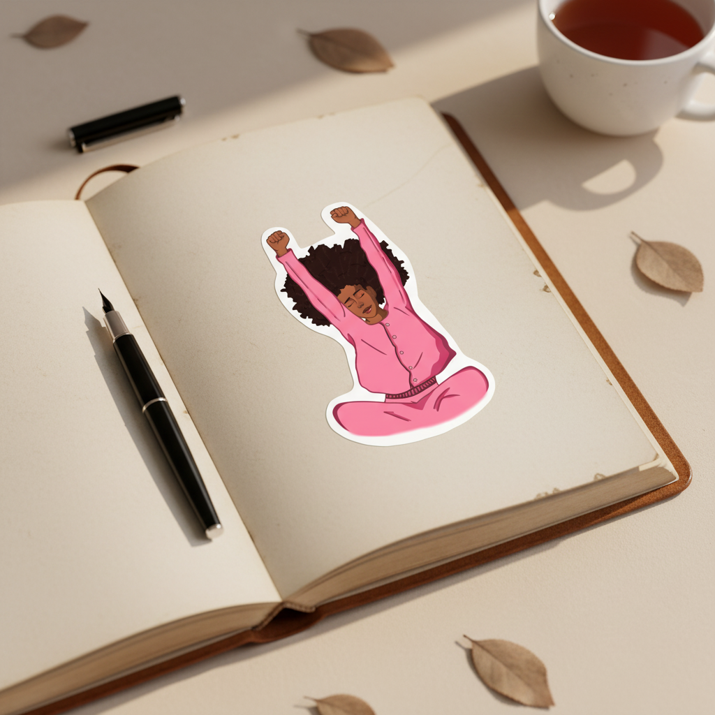 Illustrated Woman of Prayer Sticker