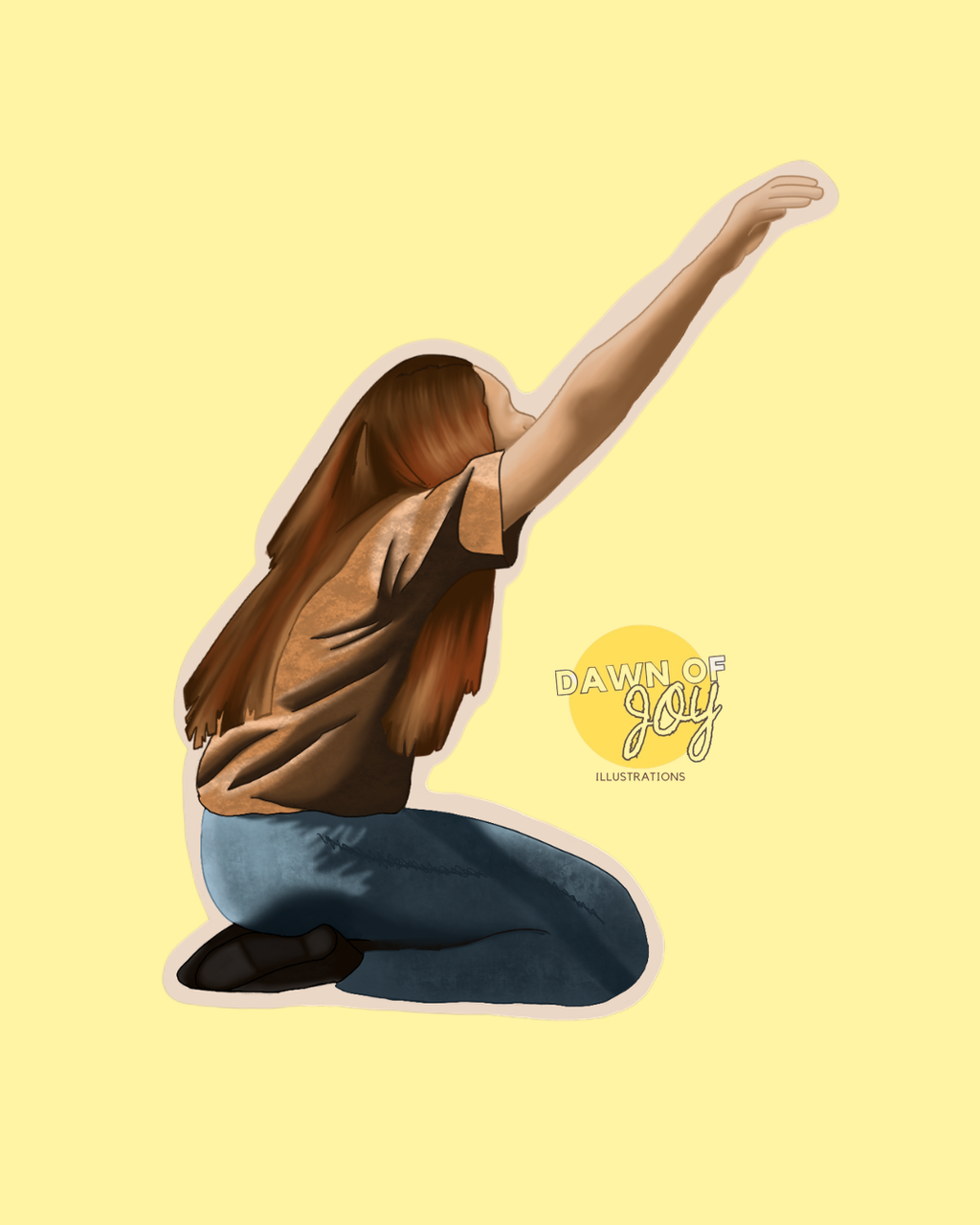 Illustrated Worship Vinyl Sticker